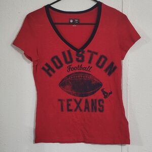 HOUSTON TEXANS Womens T-Shirt Small V-Neck NFL TEAM APPAREL Football